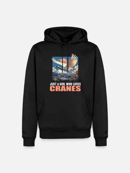 Kraniche Kranich - Männer Premium Bio Hoodie - Schwarz