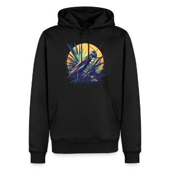 Grillen Grille - Männer Premium Bio Hoodie - Schwarz - Vorne - Nico (187cm)