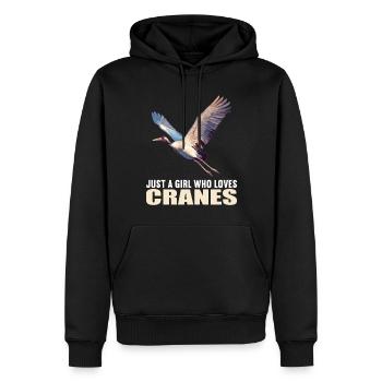 Kraniche Kranich - Männer Premium Bio Hoodie - Schwarz - Vorne - Nico (187cm)