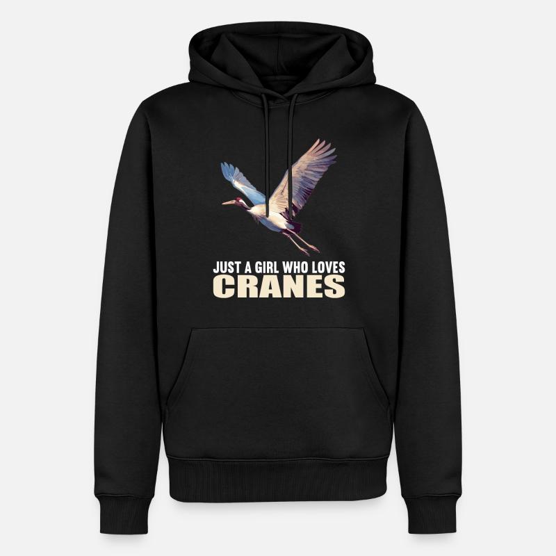 Kraniche Kranich - Männer Premium Bio Hoodie - Schwarz