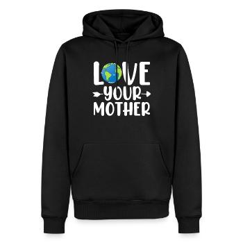 Aimez votre mère Terre Environnementaliste Drôle - Sweat à capuche Premium bio Homme - noir - Devant - Nico (187cm)