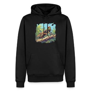 Grillen Grille - Männer Premium Bio Hoodie - Schwarz - Vorne - Nico (187cm)