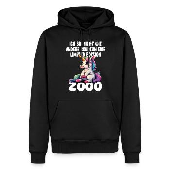 Limited Edition 2000 Geburtstag 2000 Geboren - Männer Premium Bio Hoodie - Schwarz - Vorne - Nico (187cm)