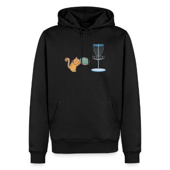 Cat Who Plays Disc Golf - Disc Golf Cat - Männer Premium Bio Hoodie - Schwarz - Vorne - Nico (187cm)