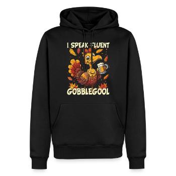 Gobblegool Dinde Thanksgiving - Sweat à capuche Premium bio Homme - noir - Devant - Nico (187cm)