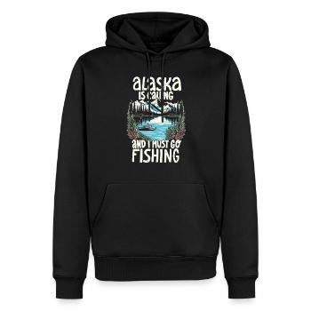 Pêche en Alaska - Sweat à capuche Premium bio Homme - noir - Devant - Nico (187cm)