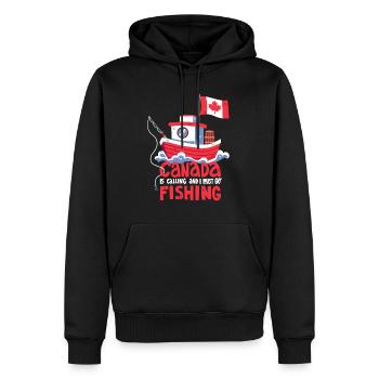Pêche au Canada - Sweat à capuche Premium bio Homme - noir - Devant - Nico (187cm)