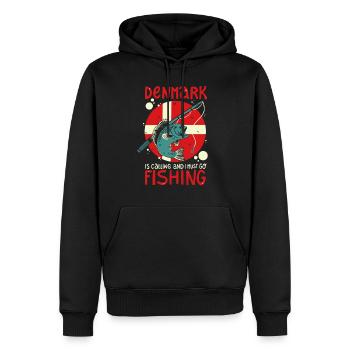 Pêche au Danemark - Sweat à capuche Premium bio Homme - noir - Devant - Nico (187cm)