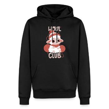 Wolle-Club - Männer Premium Bio Hoodie - Schwarz - Vorne - Nico (187cm)