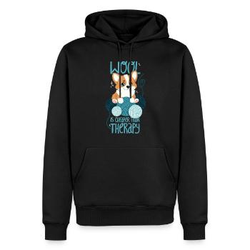 Wool is cheaper than therapy - Men’s Premium Organic Hoodie - black - Front - Nico (187cm)