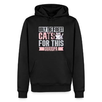 Chats Cadeaux Papy - Sweat à capuche Premium bio Homme - noir - Devant - Nico (187cm)