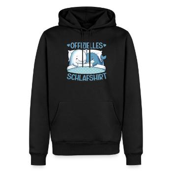 Offizielles Schlafshirt Wal Nachteulen - Männer Premium Bio Hoodie - Schwarz - Vorne - Nico (187cm)