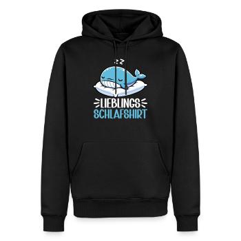 Offizielles Schlafshirt Wal Nachteulen - Männer Premium Bio Hoodie - Schwarz - Vorne - Nico (187cm)