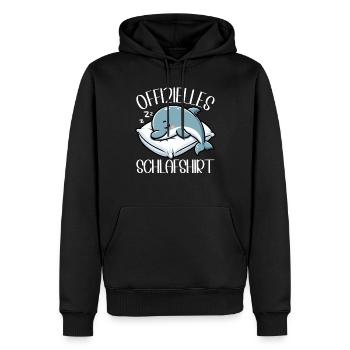Chemise de nuit officielle Pyjama dauphin - Sweat à capuche Premium bio Homme - noir - Devant - Nico (187cm)