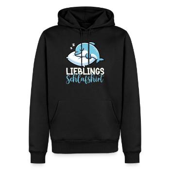 Chemise de nuit officielle Pyjama dauphin - Sweat à capuche Premium bio Homme - noir - Devant - Nico (187cm)