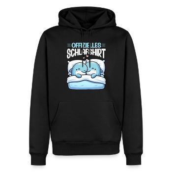 Chemise de nuit officielle Pyjama dauphin - Sweat à capuche Premium bio Homme - noir - Devant - Nico (187cm)