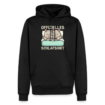 Official Sleeping Shirt Rhinoceros Late Riser - Men’s Premium Organic Hoodie - black - Front - Nico (187cm)