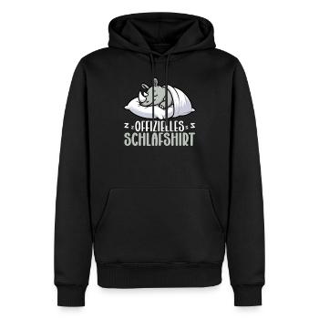 Offizielles Schlafshirt Nashorn Langschläfer - Männer Premium Bio Hoodie - Schwarz - Vorne - Nico (187cm)