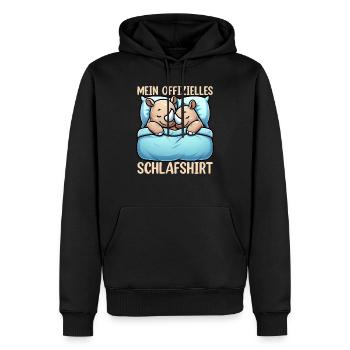 Offizielles Schlafshirt Nashorn Langschläfer - Männer Premium Bio Hoodie - Schwarz - Vorne - Nico (187cm)