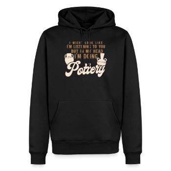 Poterie Céramiste Artiste I Might - Sweat à capuche Premium bio Homme - noir - Devant - Nico (187cm)