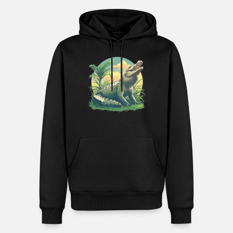 Crocodiles Crocodile - Sweat à capuche Premium bio Homme - noir