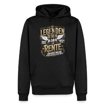 Les légendes prendront leur retraite en beauté en 2026 - Sweat à capuche Premium bio Homme - noir - Devant - Nico (187cm)