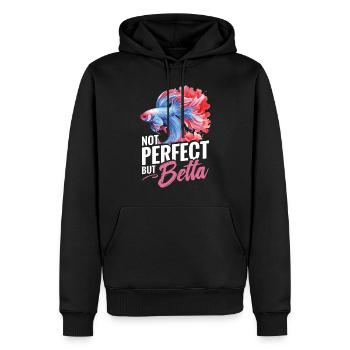 Pas parfait, mais Betta - Sweat à capuche Premium bio Homme - noir - Devant - Nico (187cm)