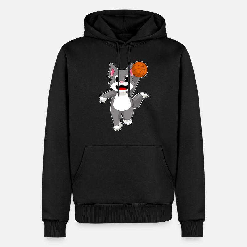 Chat Basketteur Basketteur - Sweat à capuche Premium bio Homme - noir