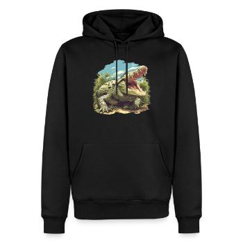 Crocodiles Crocodile - Sweat à capuche Premium bio Homme - noir - Devant - Nico (187cm)