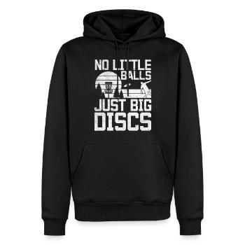 Pas de petites balles, juste de gros disques - Funny Disc Golfer - Sweat à capuche Premium bio Homme - noir - Devant - Nico (187cm)