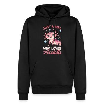 Axolotl Süßer Amphibien -Haustierliebhaber Otaku - Männer Premium Bio Hoodie - Schwarz - Vorne - Nico (187cm)