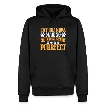 Chats Cadeaux Papy - Sweat à capuche Premium bio Homme - noir - Devant - Nico (187cm)