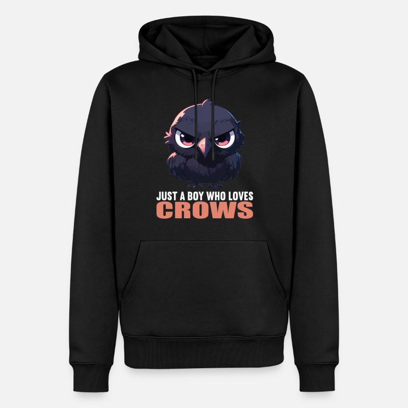 Krähen Krähe - Männer Premium Bio Hoodie - Schwarz