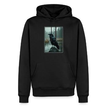 Crows Crow - Men’s Premium Organic Hoodie - black - Front - Nico (187cm)