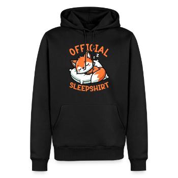 Official Sleeper Fox Cute Funny Lazy - Men’s Premium Organic Hoodie - black - Front - Nico (187cm)