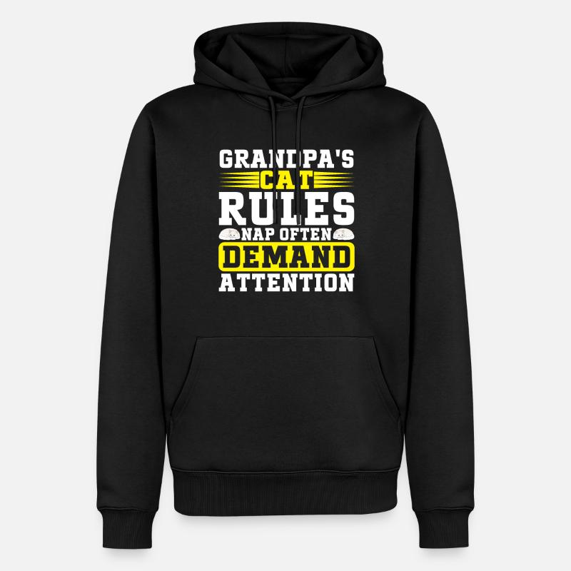 Chats Cadeaux Papy - Sweat à capuche Premium bio Homme - noir