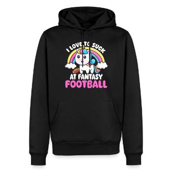 I Love to Suck At Fantasy Football Commish Draft - Men’s Premium Organic Hoodie - black - Front - Nico (187cm)