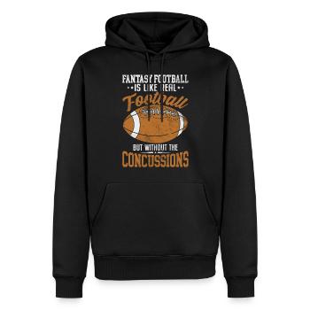 Fantasy Football Is Like Real Football Commish - Men’s Premium Organic Hoodie - black - Front - Nico (187cm)