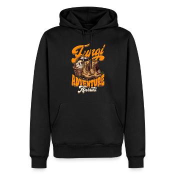 Collectionneur de champignons L’aventure des champignons des cultivateurs de champignons vous attend - Sweat à capuche Premium bio Homme - noir - Devant - Nico (187cm)