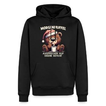 Approchez les grognements du matin à vos risques et périls - Sweat à capuche Premium bio Homme - noir - Devant - Nico (187cm)
