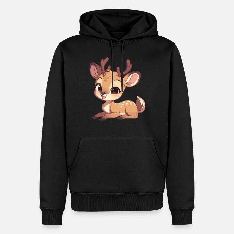 Cerf Cerf - Sweat à capuche Premium bio Homme - noir