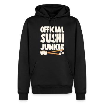 Sushi Lover Official Sushi Junkie - Männer Premium Bio Hoodie - Schwarz - Vorne - Nico (187cm)