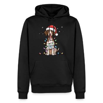 German Shorthaired Pointer Christmas Lights Xmas - Men’s Premium Organic Hoodie - black - Front - Nico (187cm)