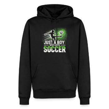 Football Joueur de football, Joueur de football Garçon - Sweat à capuche Premium bio Homme - noir - Devant - Nico (187cm)