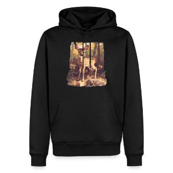 Cerf Cerf - Sweat à capuche Premium bio Homme - noir - Devant - Nico (187cm)