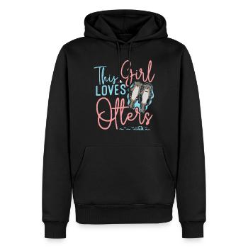 Otter Girl This Girl Loves Otters - Männer Premium Bio Hoodie - Schwarz - Vorne - Nico (187cm)