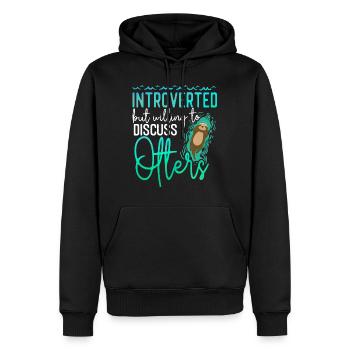Otter Introverted But Willing To - Men’s Premium Organic Hoodie - black - Front - Nico (187cm)