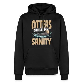 Otter Otters Stole My Sanity - Männer Premium Bio Hoodie - Schwarz - Vorne - Nico (187cm)
