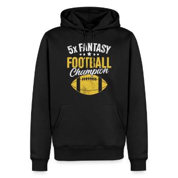 5x Fantasy Football Champion FFL Champ Football - Sweat à capuche Premium bio Homme - noir - Devant - Nico (187cm)
