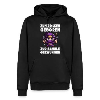Zum Zocken geboren zur Schule gezwungen Ninja - Männer Premium Bio Hoodie - Schwarz - Vorne - Nico (187cm)